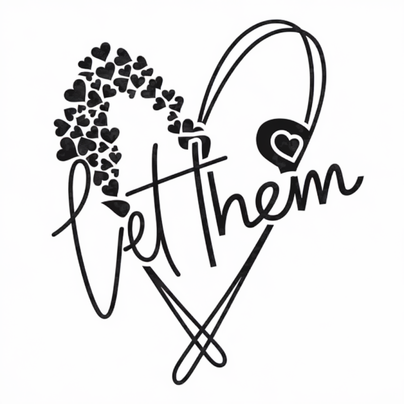 Let Them Heart Graphic Tee - Casual White T-Shirt for Everyday Wear