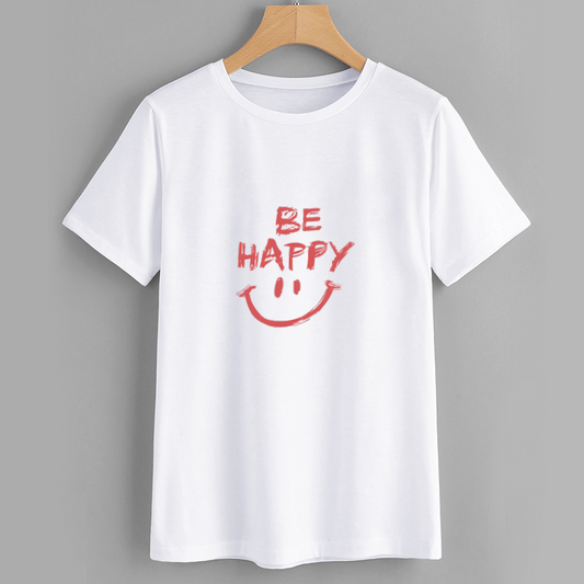 Be Happy Smiley Face Graphic T-Shirt