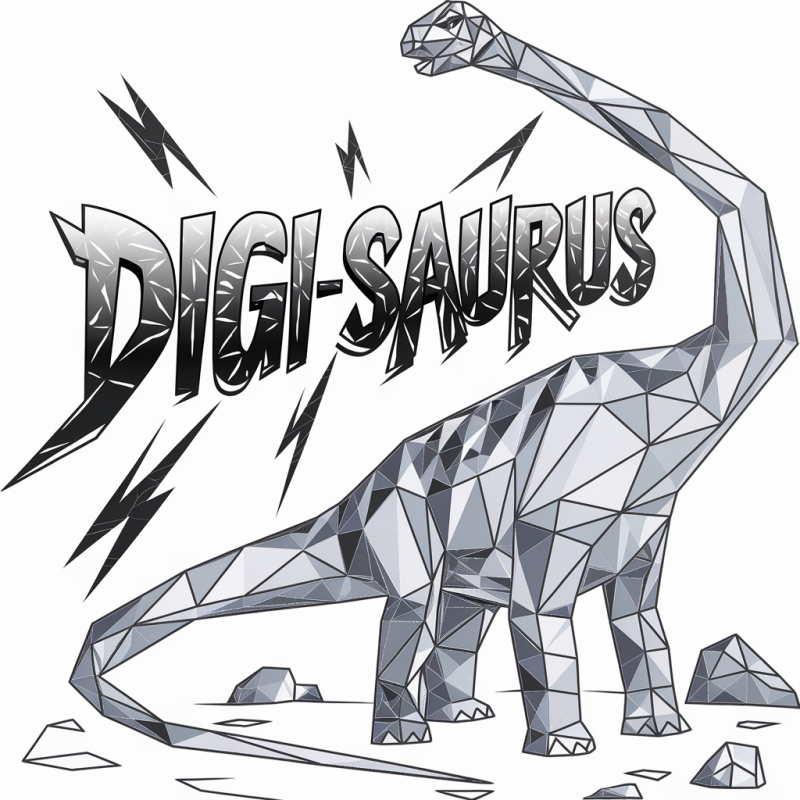 Digi-Saurus Geometric Dinosaur Graphic T-Shirt