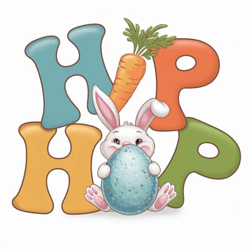 Easter Bunny Hip Hop Graphic T-Shirt