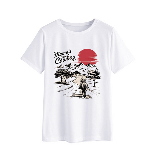 Mama's Little Cowboy Graphic T-Shirt for Kids