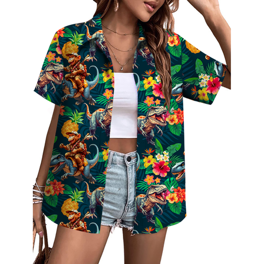 Hawaiian Fun Dinosaur Pattern Shirt