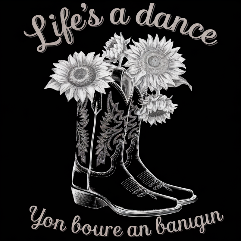 Life's a Dance Cowboy Boots Graphic T-Shirt