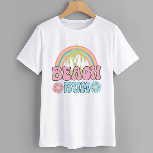 Beach Bum Graphic T-Shirt with Palm Trees