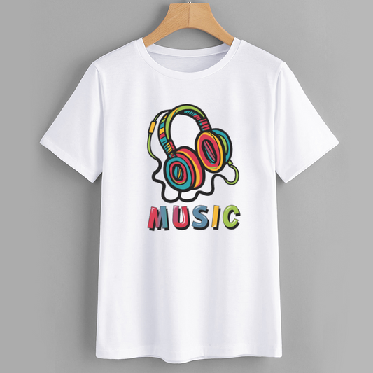 Music Headphones Graphic Cotton T-Shirt