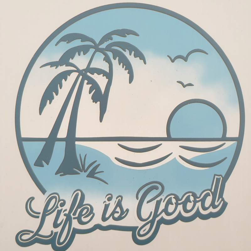 Beach Life Graphic T-Shirt with Palm Tree Design