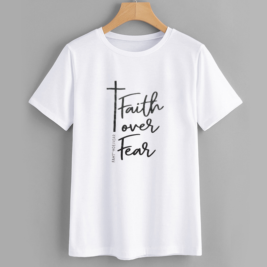 Faith Over Fear Graphic T-Shirt - Inspirational Christian Tee