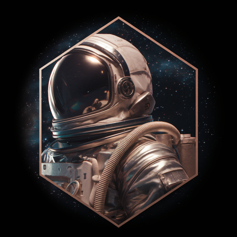 Astronaut Graphic Black T-Shirt - Unique Space Design