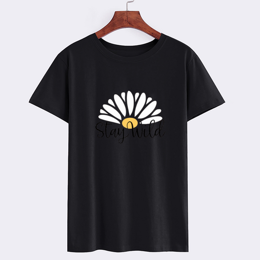 Stay Wild Daisy Graphic Cotton T-Shirt