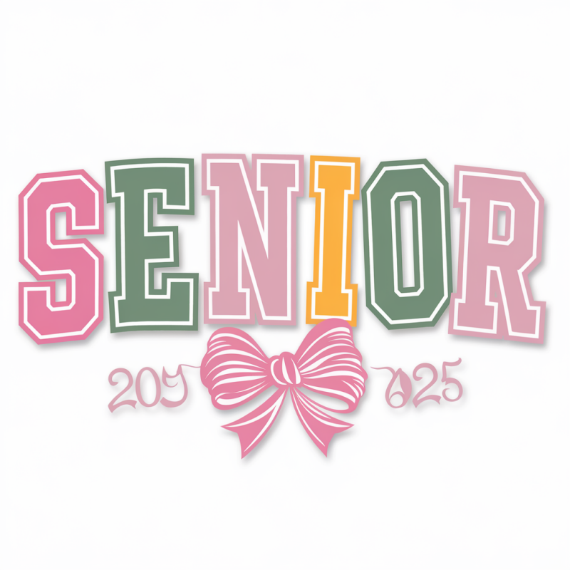Cute Senior Class of 2025 T-Shirt with Bow Design