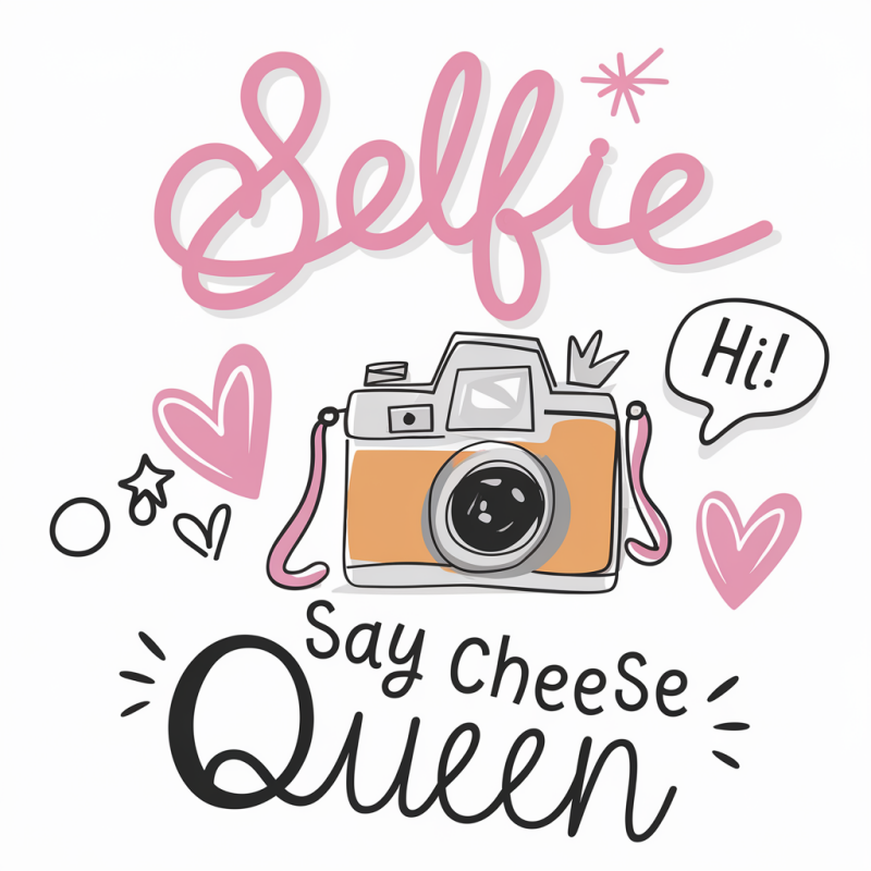 Selfie Say Cheese Queen Graphic T-Shirt