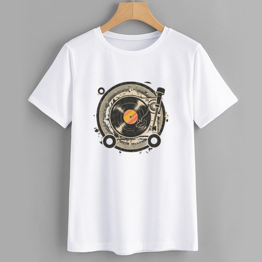 Vintage Vinyl Record Graphic T-Shirt