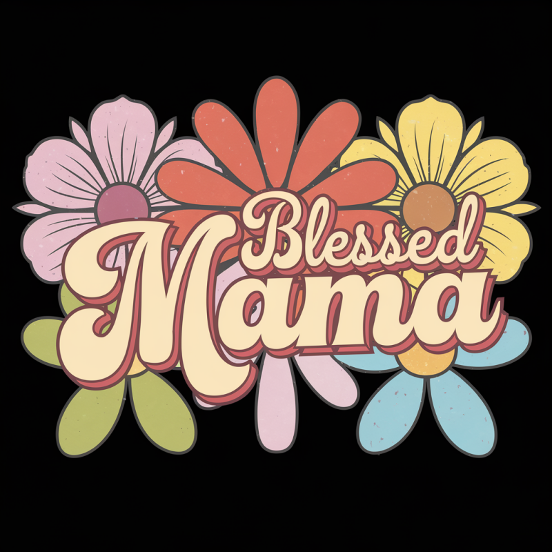 Blessed Mama Floral Graphic T-shirt