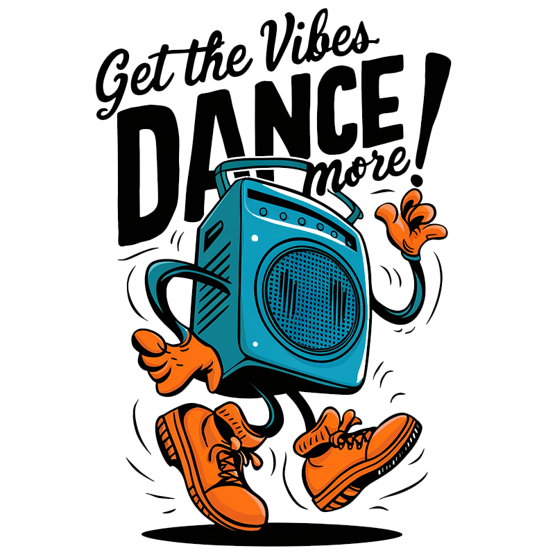 Casual Graphic Top with Speakers Design