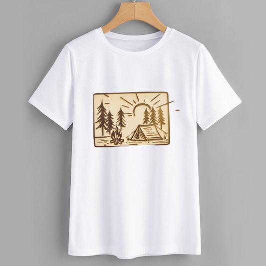 Nature Scene Camping Graphic T-Shirt