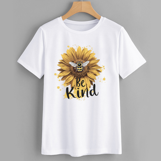 Be Kind Sunflower Bee Graphic T-Shirt