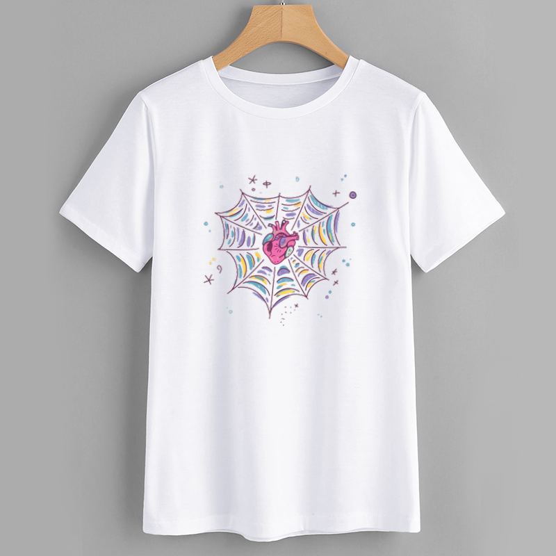 Artistic Spider Web Heart T-Shirt