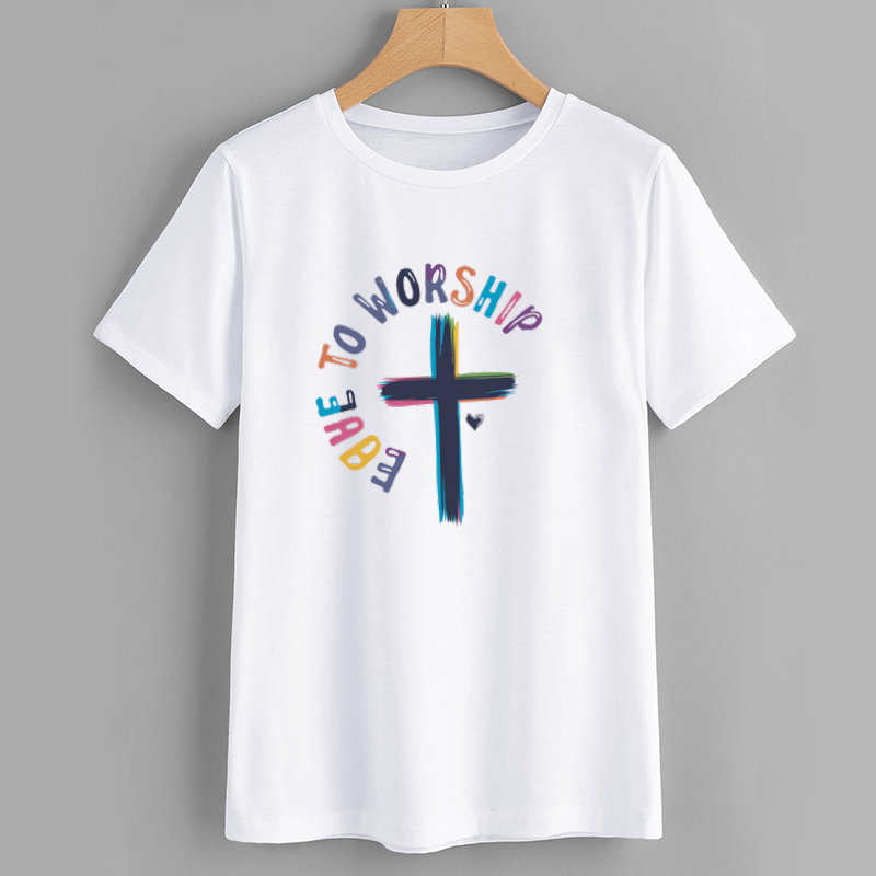 Faithful Cross Graphic Cotton T-Shirt