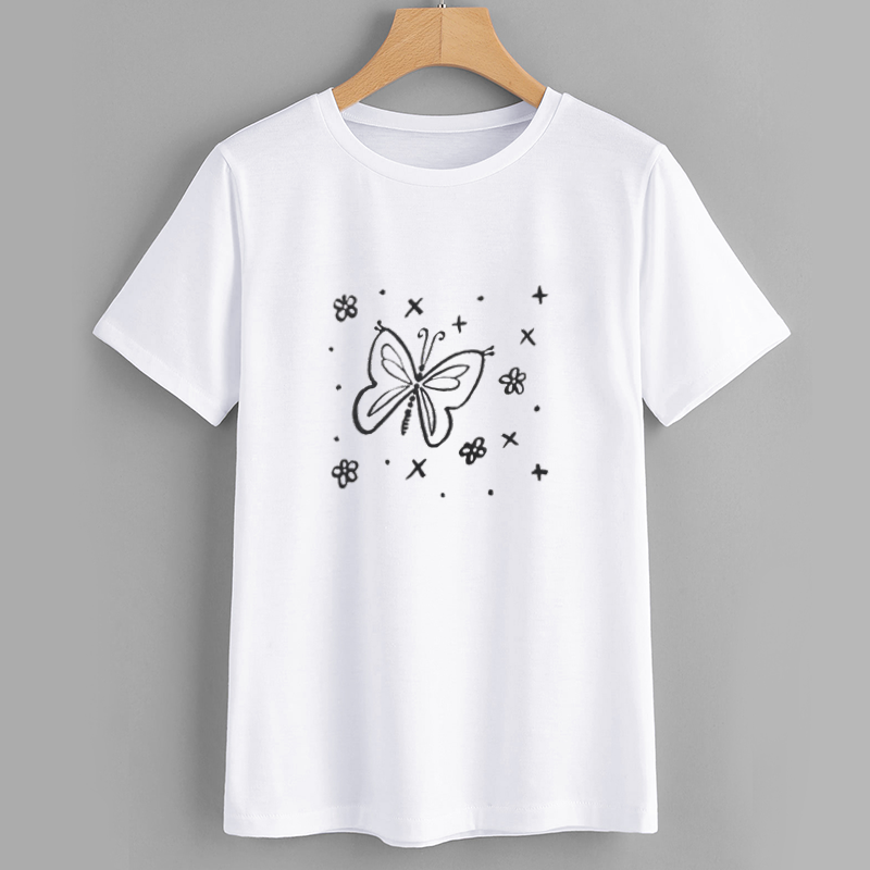 BrandX Butterfly Print Cotton T-Shirt