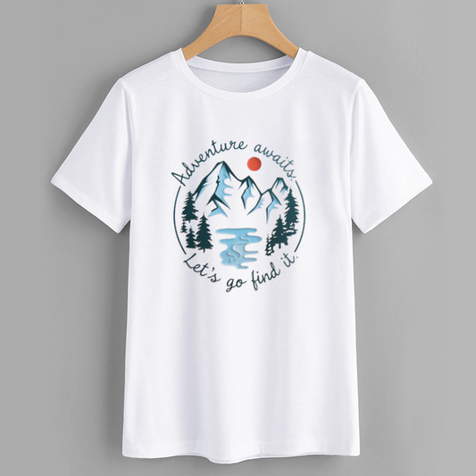 Adventure Awaits Mountain Graphic T-Shirt