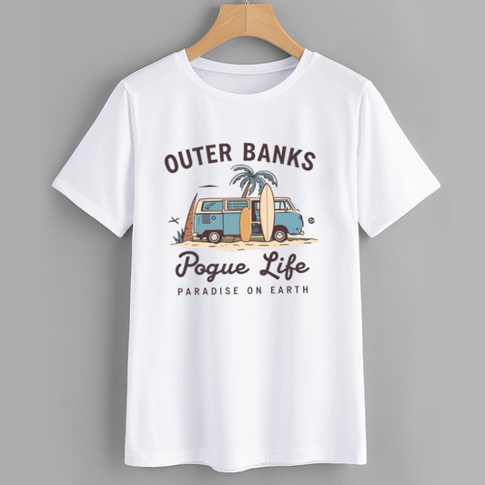 Outer Banks Pogue Life Graphic T-Shirt - Paradise on Earth Design
