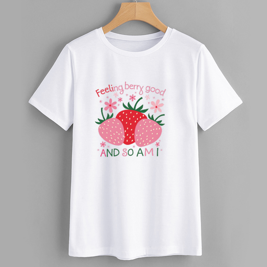 Feeling Berry Good Strawberry Graphic T-Shirt