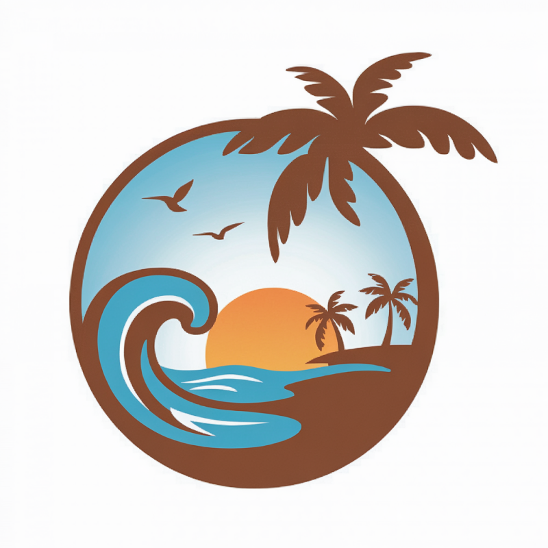 Sunset Wave Palm Tree Graphic T-Shirt