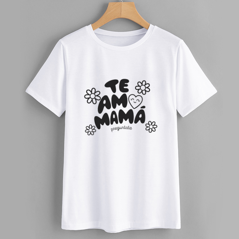Preguntata Te Amo Mamá Cotton Graphic T-Shirt