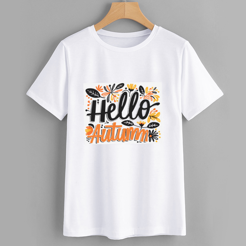 Hello Autumn Floral Graphic T-Shirt
