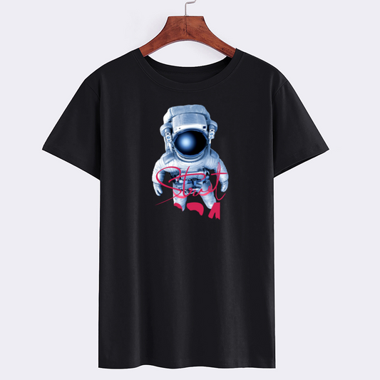 Astronaut Graphic T-Shirt with 'Start' Design