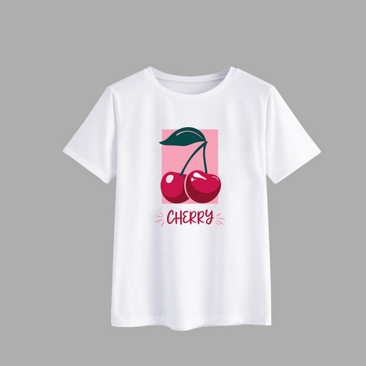 Cherry Graphic Tee - Cute Fruit Design T-Shirt