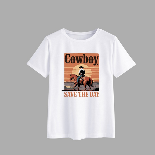Cowboy Save the Day Graphic T-Shirt