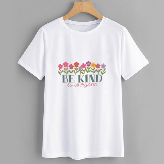 Kindness Floral Graphic Cotton T-Shirt