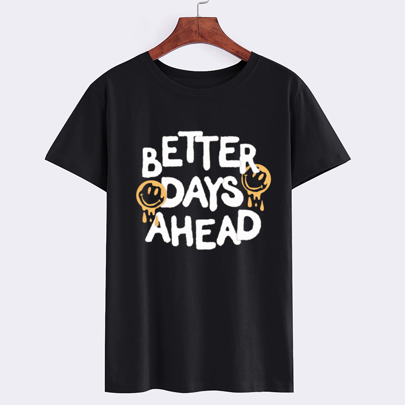 Cotton Motivational Black T-Shirt Casual Tee
