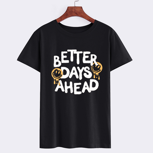 Cotton Motivational Black T-Shirt Casual Tee