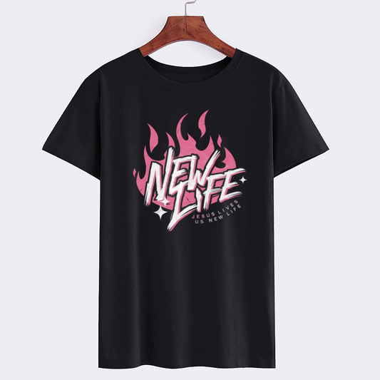 BrandX Pink Flame New Life Cotton T-Shirt