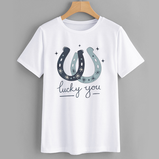 Lucky You Cotton Graphic T-Shirt