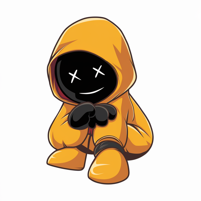 Kawaii Cartoon Character Graphic T-Shirt with Yellow Hoodie Design