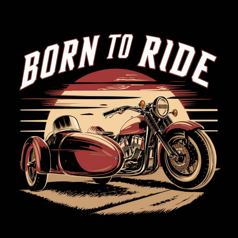 Vintage Born To Ride Motorcycle T-Shirt
