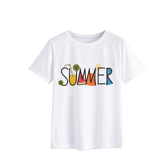 Summer Vibes Graphic T-Shirt with Fruit Design