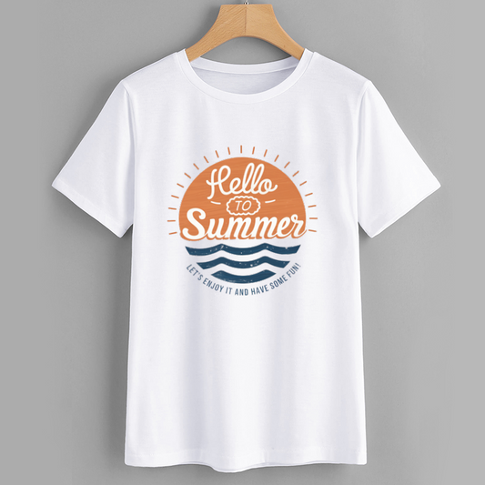 Hello to Summer Graphic Tee - Casual Vacation Shirt