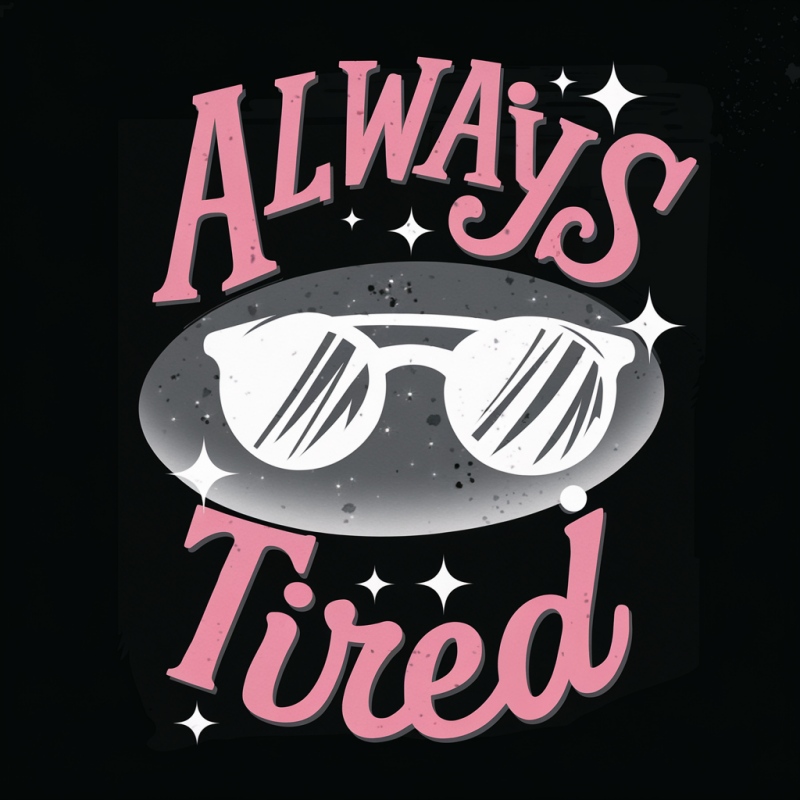 Always Tired Graphic Tee - Trendy Black T-Shirt for Casual Wear