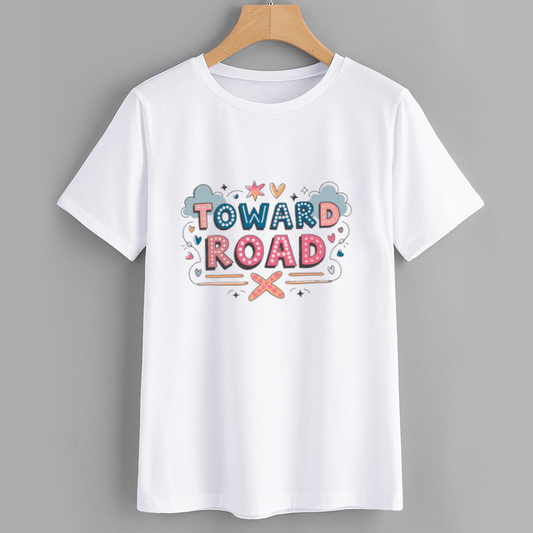 Trendy Graphic T-Shirt with 'Toward Road' Design