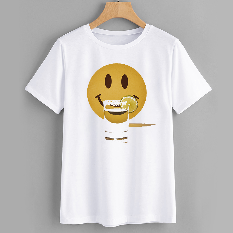 Smiley Face Drink Graphic T-Shirt