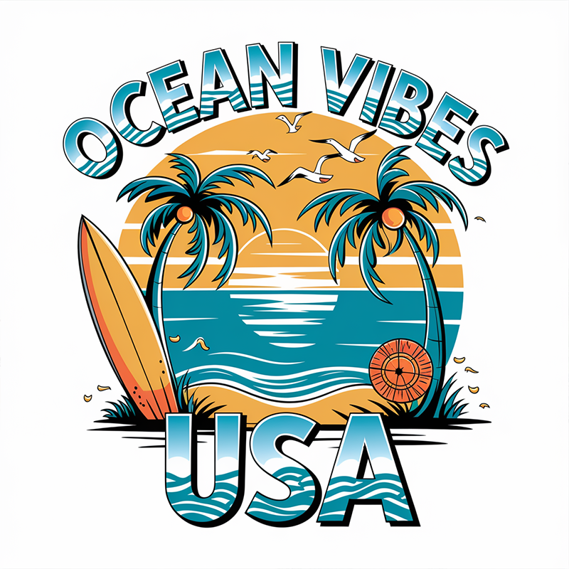 Ocean Vibes USA T-shirt