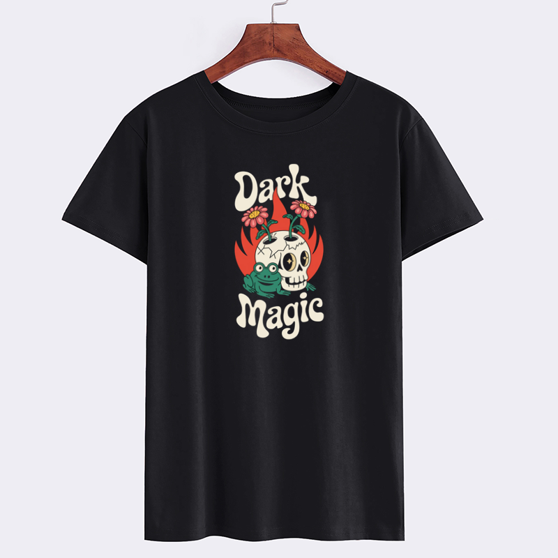 Dark Magic Skull and Frog Graphic T-Shirt