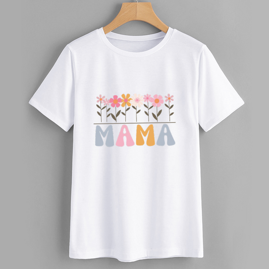 Floral Mama Graphic Cotton T-Shirt