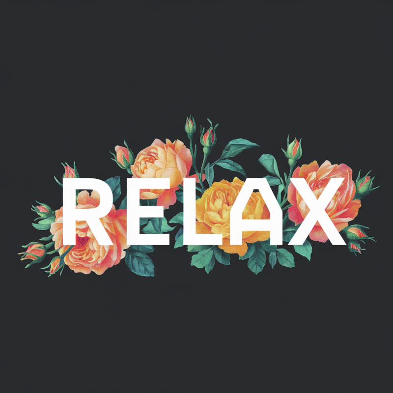 Floral Relax Graphic Tee - Black Casual T-Shirt