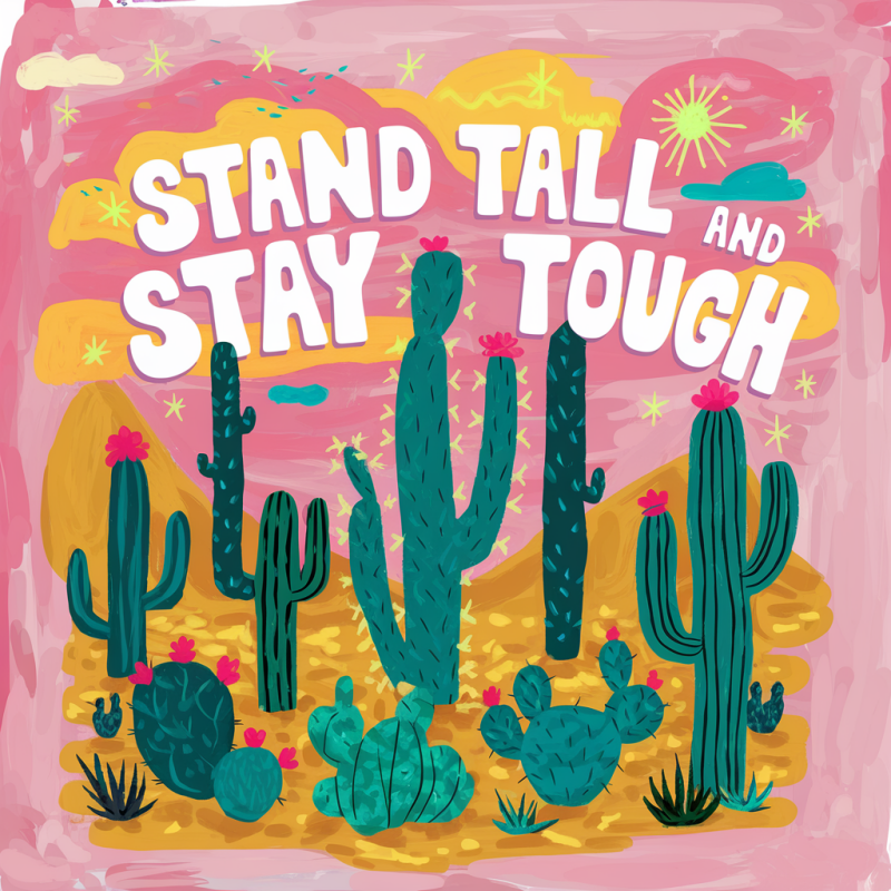 Stand Tall and Stay Tough Cactus Graphic T-Shirt