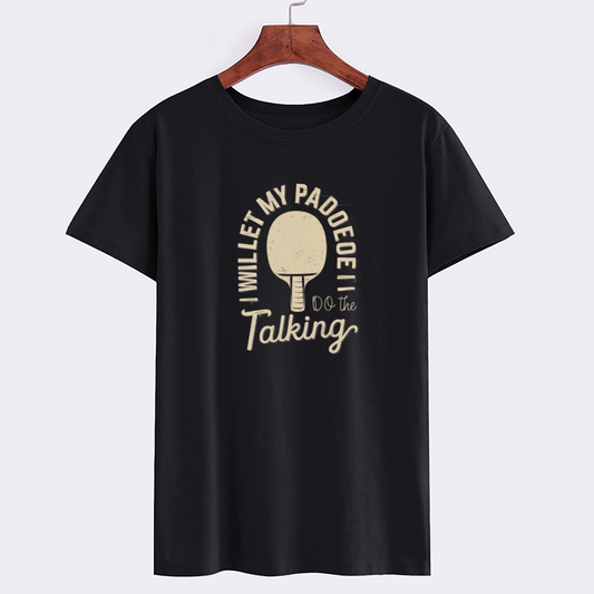 Ping Pong Paddle Talking Graphic T-Shirt
